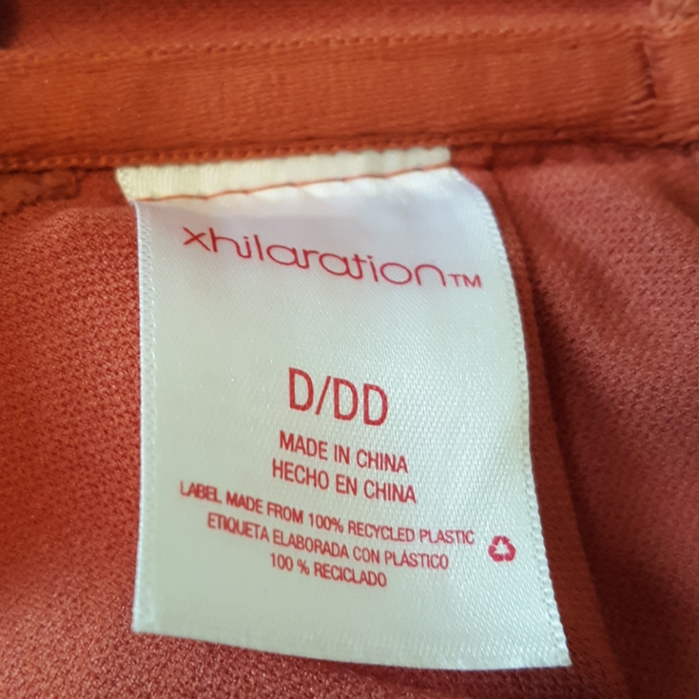 Xhilaration Crochet Swim Cover Up Halter Bikini Top Rust Orange NWT D/DD - Picture 4 of 4